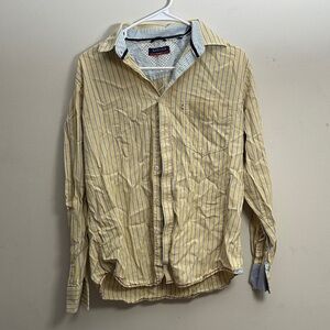 Van Heusen Men's Shirt with Yellow and Blue Stripes